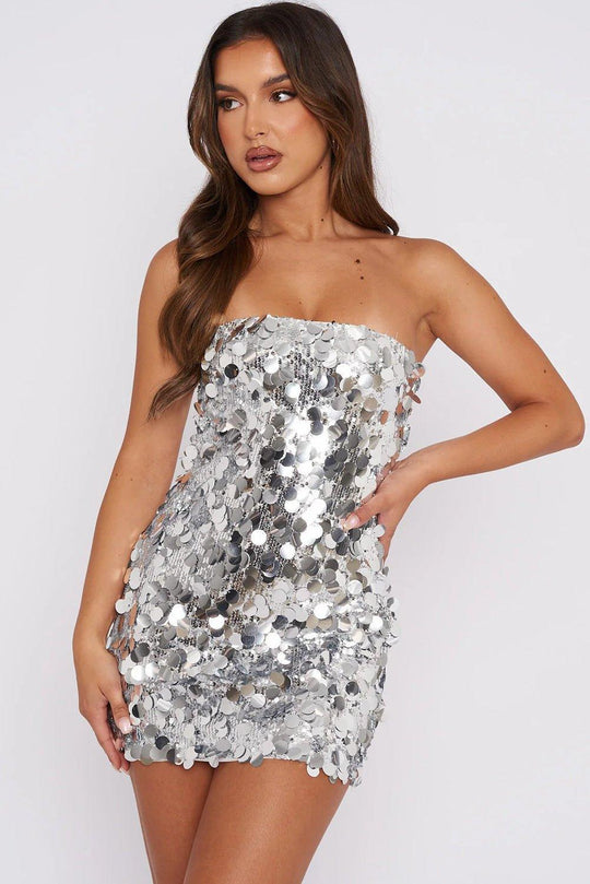 Mini Strapless Sequin Dress - Klazzi Fashion Boutique