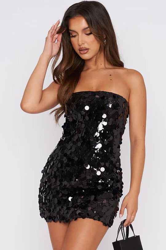 Mini Strapless Sequin Dress - Klazzi Fashion Boutique