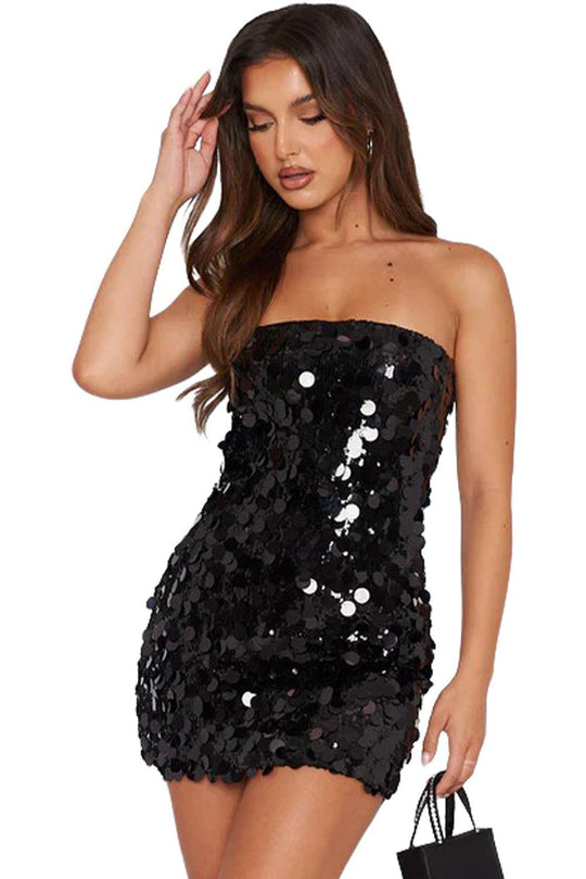 Mini Strapless Sequin Dress - Klazzi Fashion Boutique