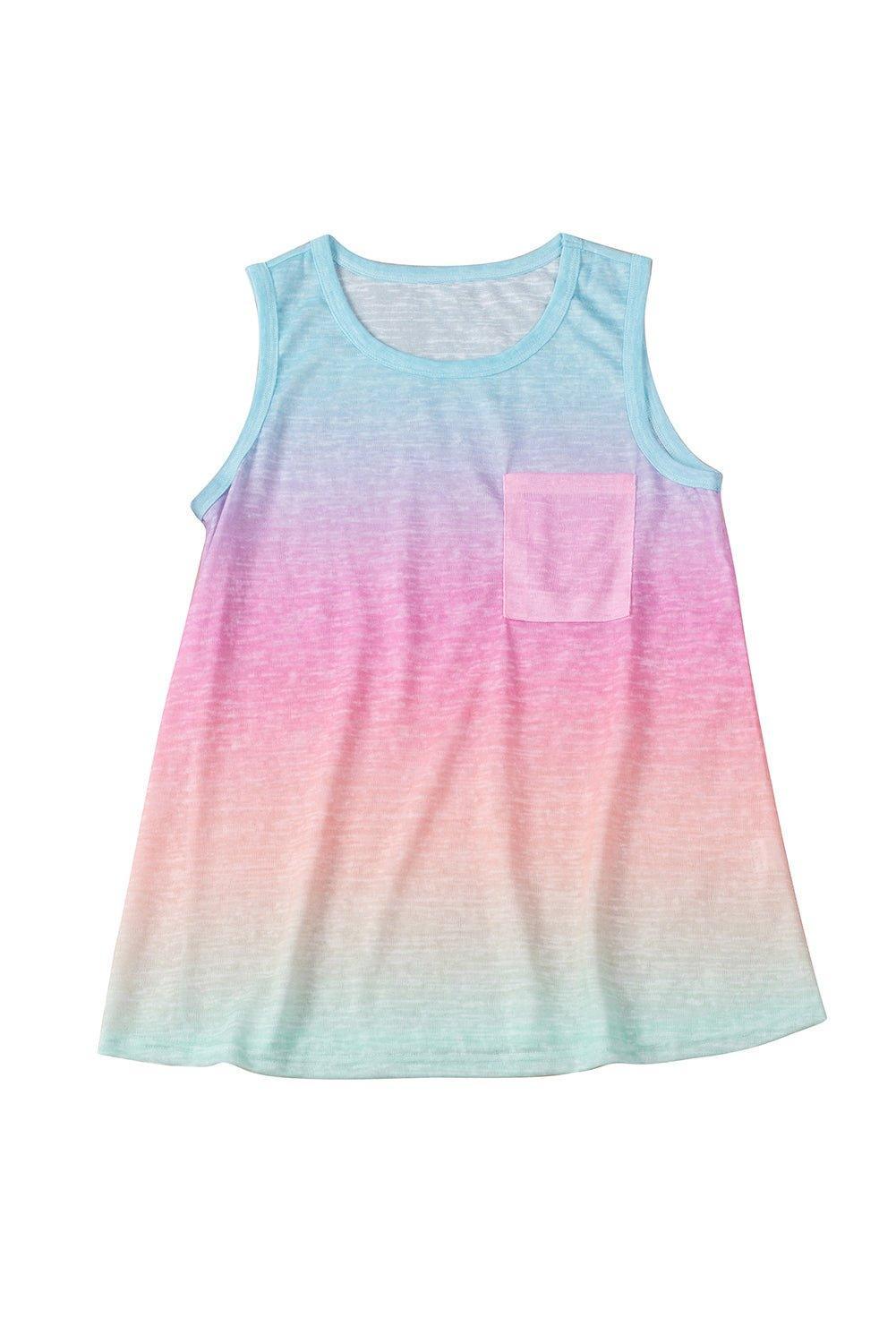 Multicolor Tie Dye Sleeveless Tank Top - Klazzi Fashion Boutique