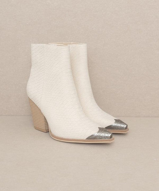 OASIS SOCIETY Zion - Bootie with Etched Metal Toe - Klazzi Fashion Boutique