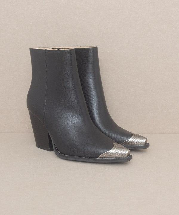 OASIS SOCIETY Zion - Bootie with Etched Metal Toe - Klazzi Fashion Boutique