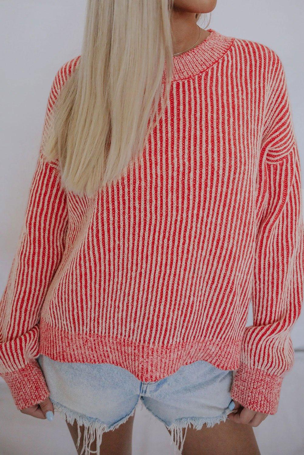 Peppermint Striped Sweater - Klazzi Fashion Boutique