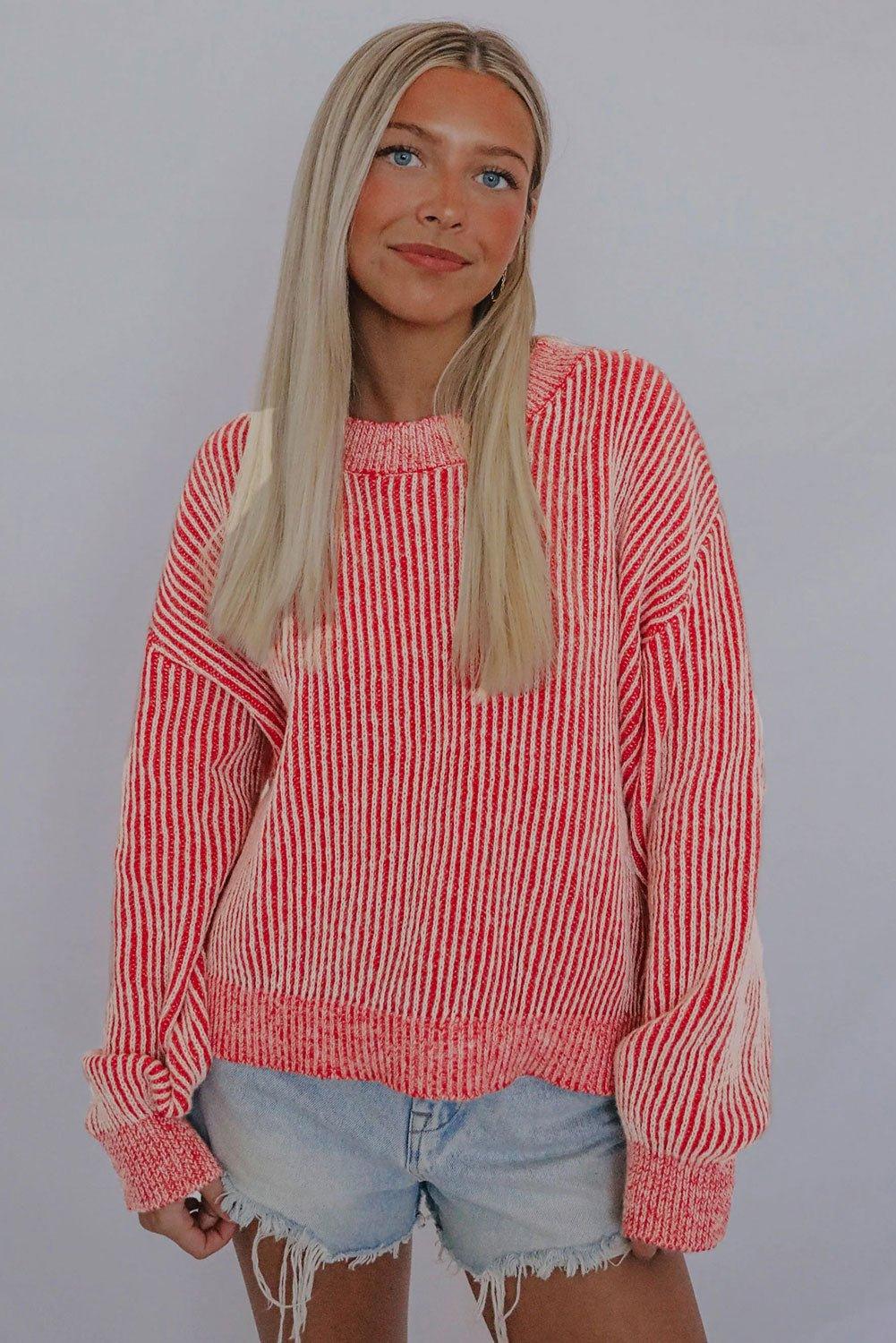 Peppermint Striped Sweater - Klazzi Fashion Boutique