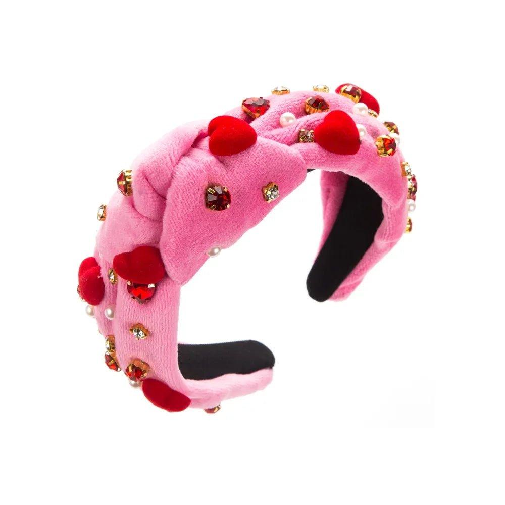 Pink and Red Designer Beads Headband - Klazzi Fashion Boutique