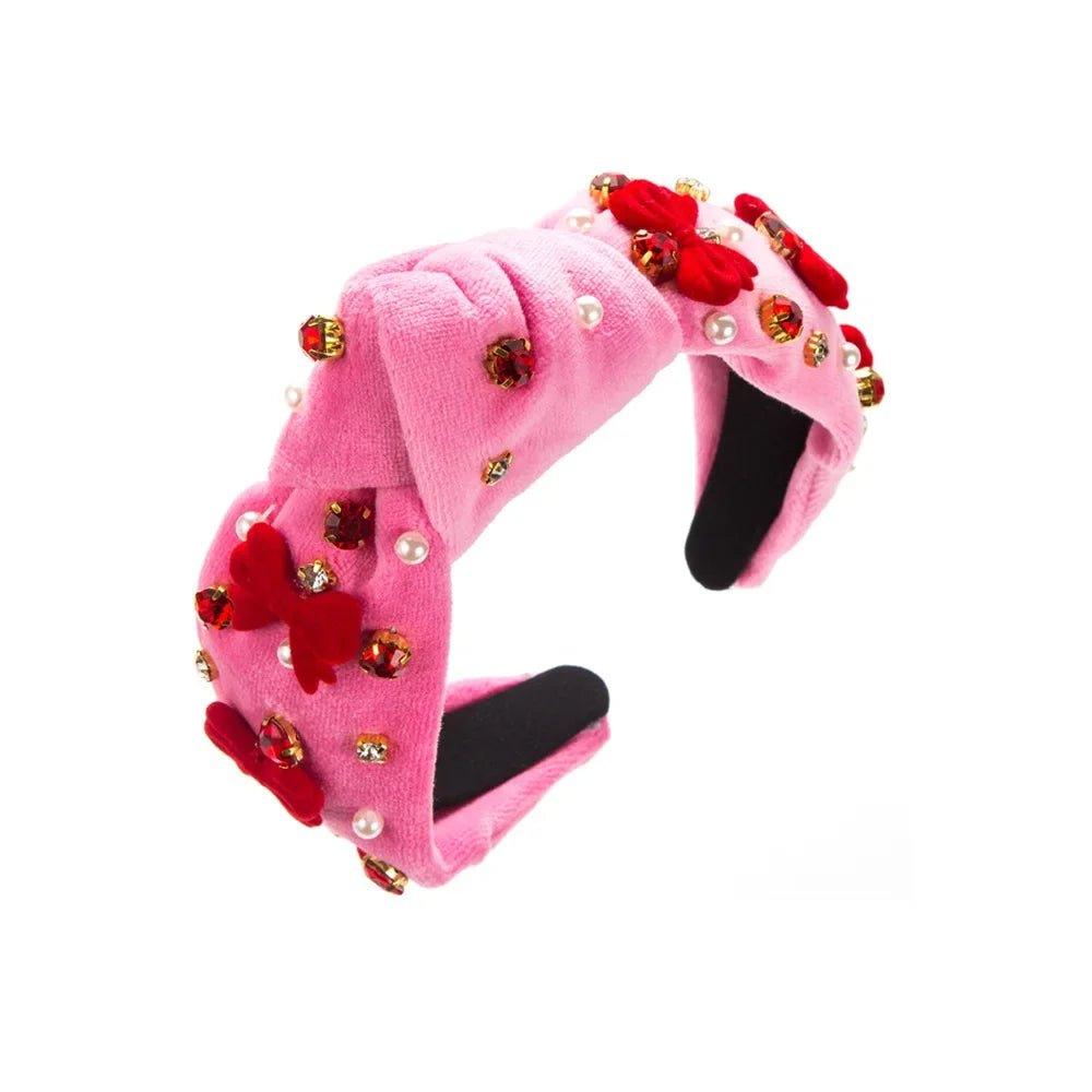 Pink and Red Designer Beads Headband - Klazzi Fashion Boutique