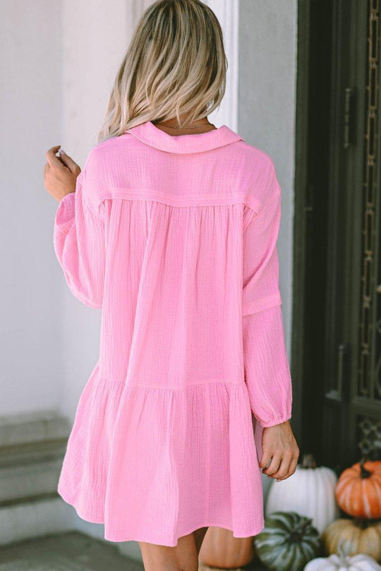 Pink Hottie Bubble Sleeve Dress - Klazzi Fashion Boutique