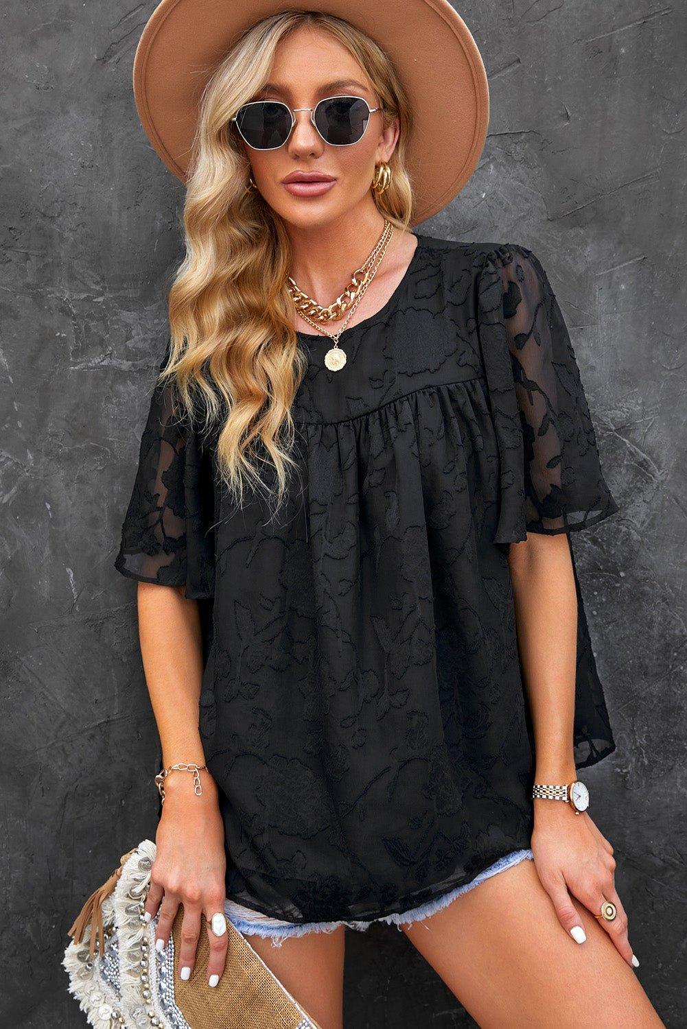 Pretty Puff Sleeve Blouse - Klazzi Fashion Boutique