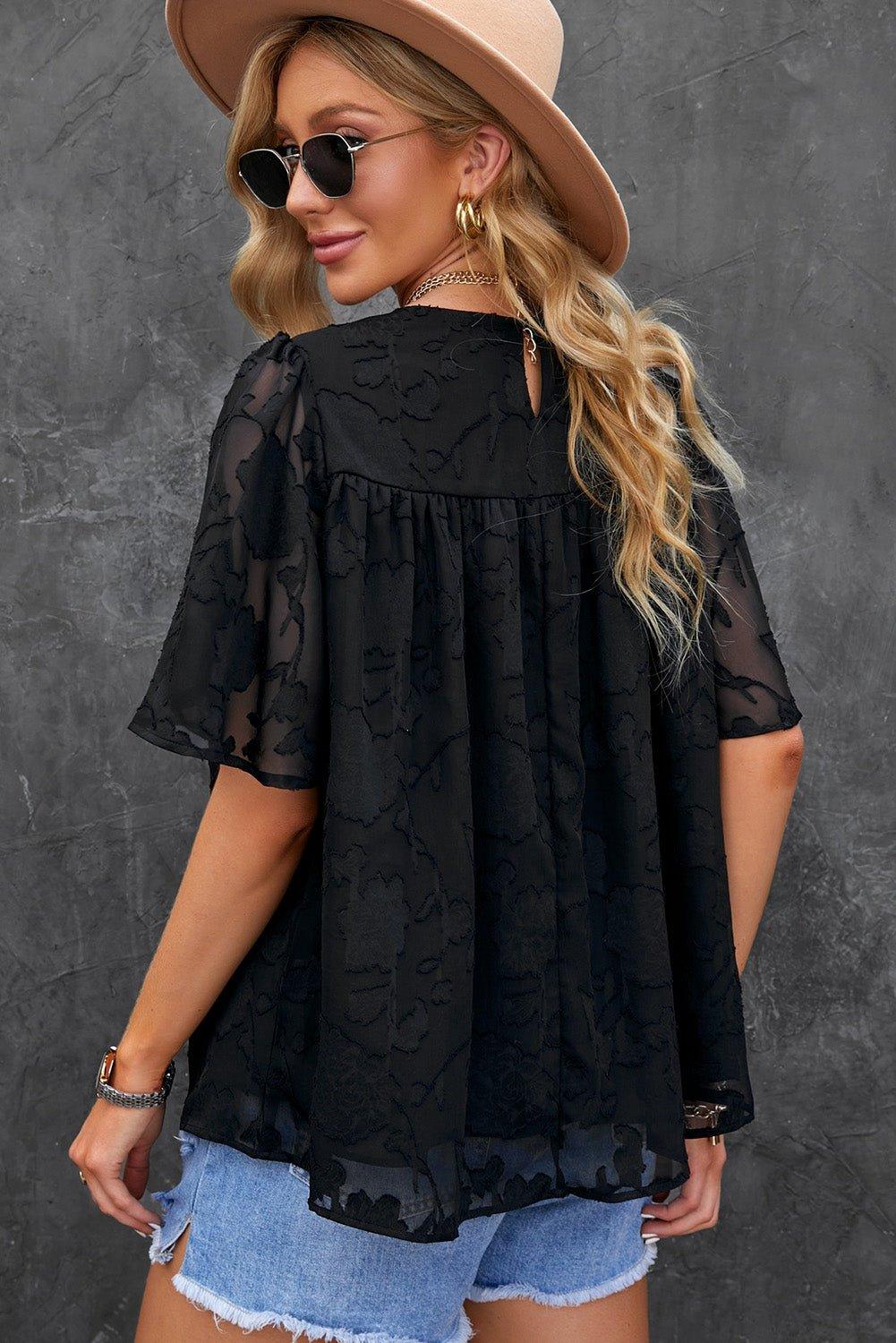 Pretty Puff Sleeve Blouse - Klazzi Fashion Boutique