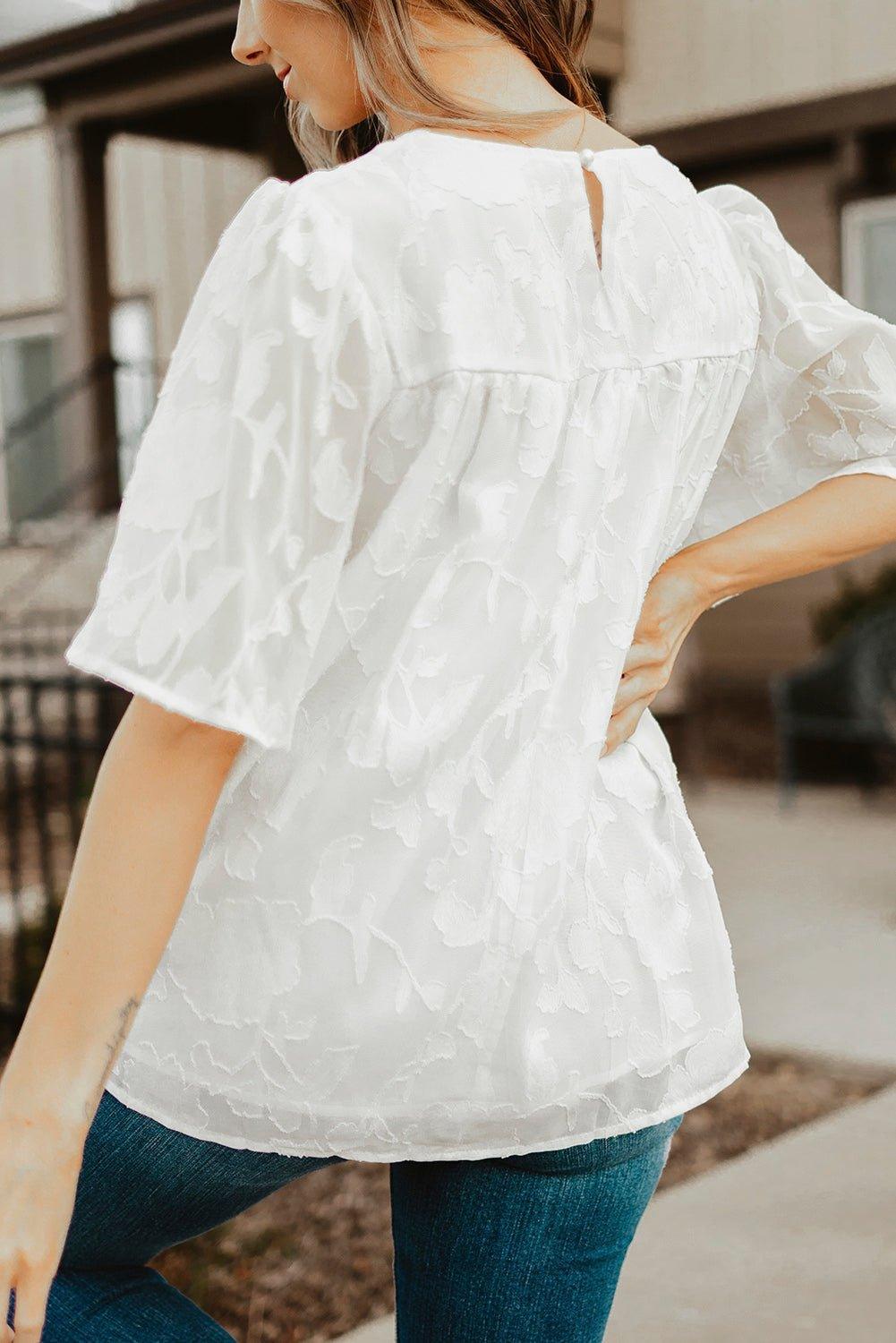 Pretty Puff Sleeve Blouse - Klazzi Fashion Boutique