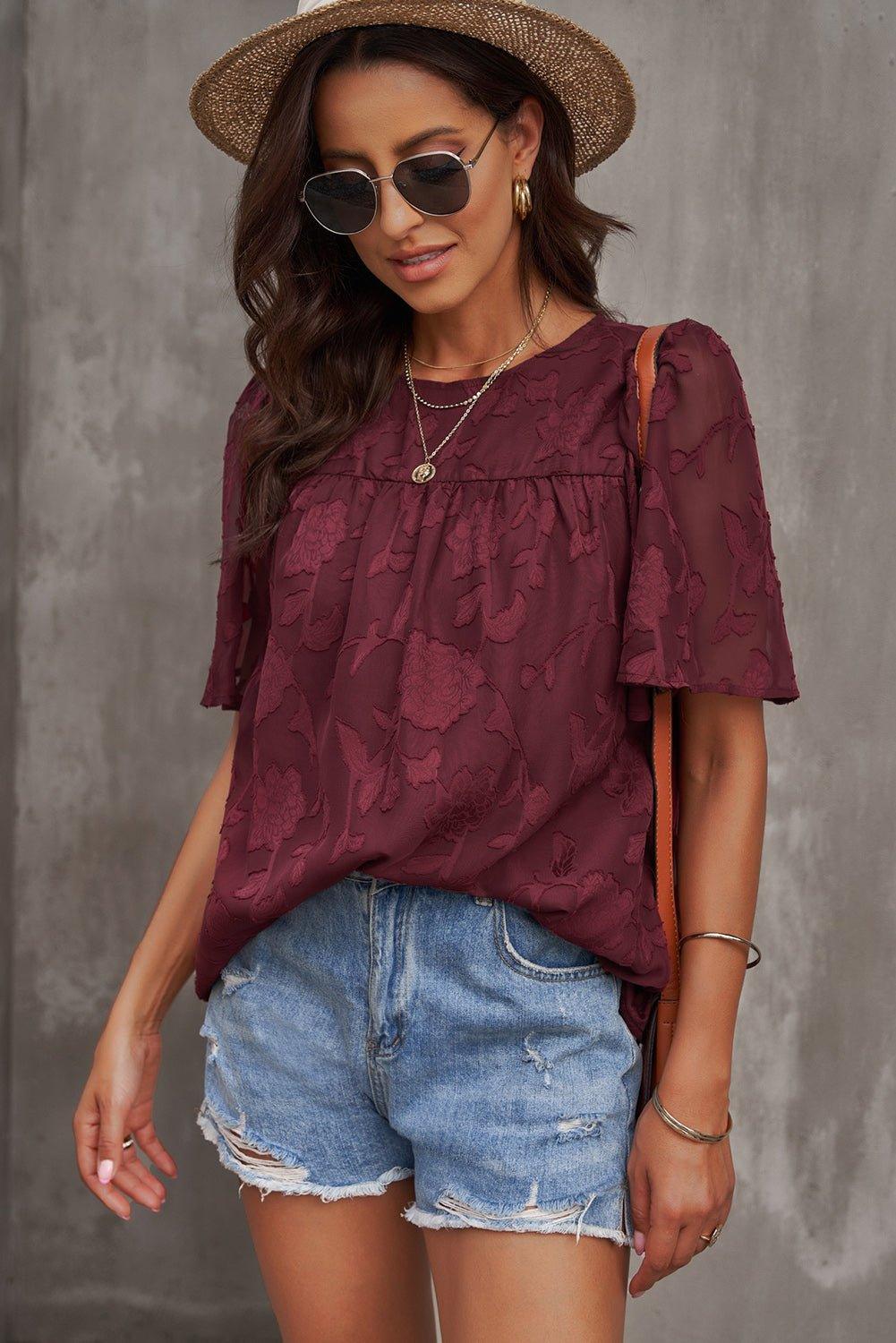 Pretty Puff Sleeve Blouse - Klazzi Fashion Boutique