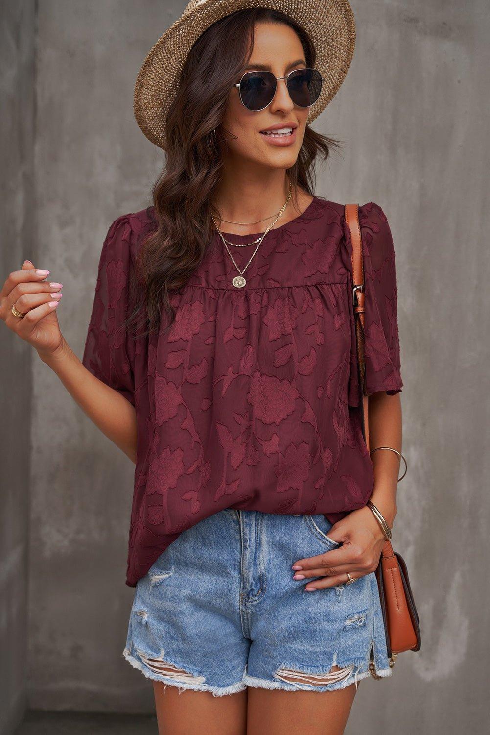 Pretty Puff Sleeve Blouse - Klazzi Fashion Boutique