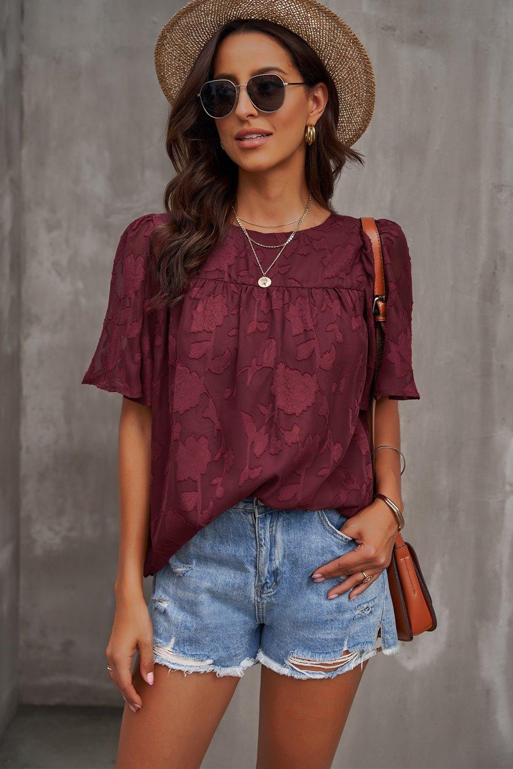 Pretty Puff Sleeve Blouse - Klazzi Fashion Boutique