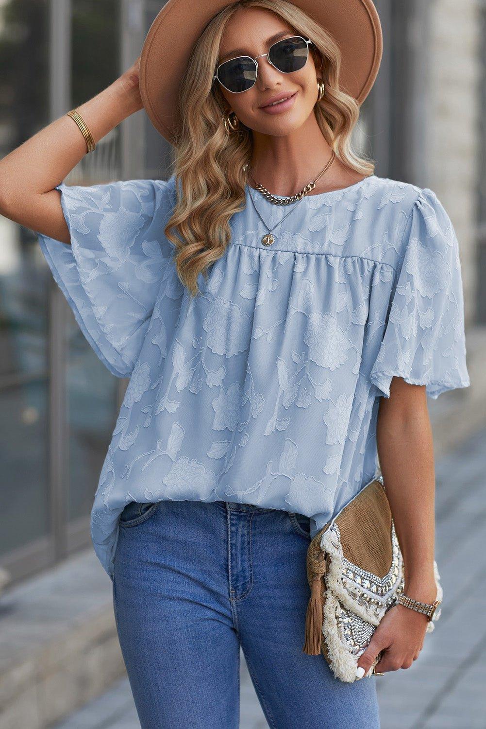 Pretty Puff Sleeve Blouse - Klazzi Fashion Boutique