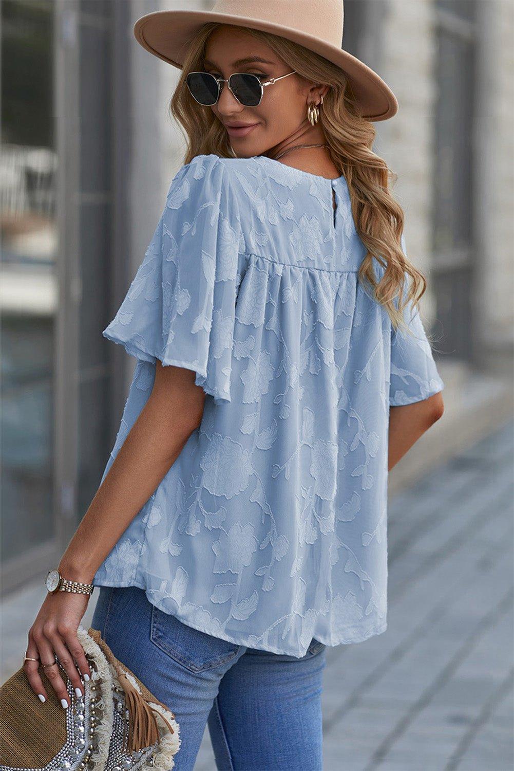 Pretty Puff Sleeve Blouse - Klazzi Fashion Boutique