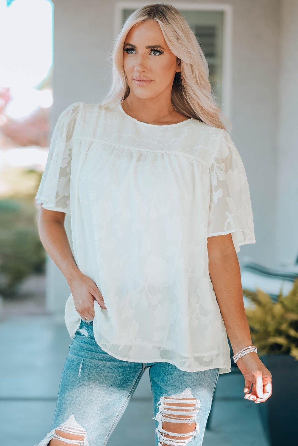 Pretty Puff Sleeve Blouse - Klazzi Fashion Boutique