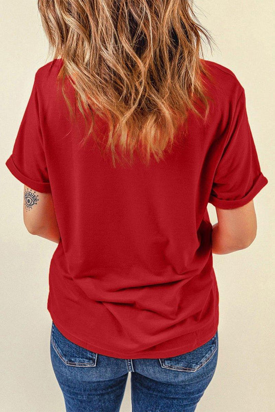 Red Sequined LOVE Valentines T-shirt - Klazzi Fashion Boutique