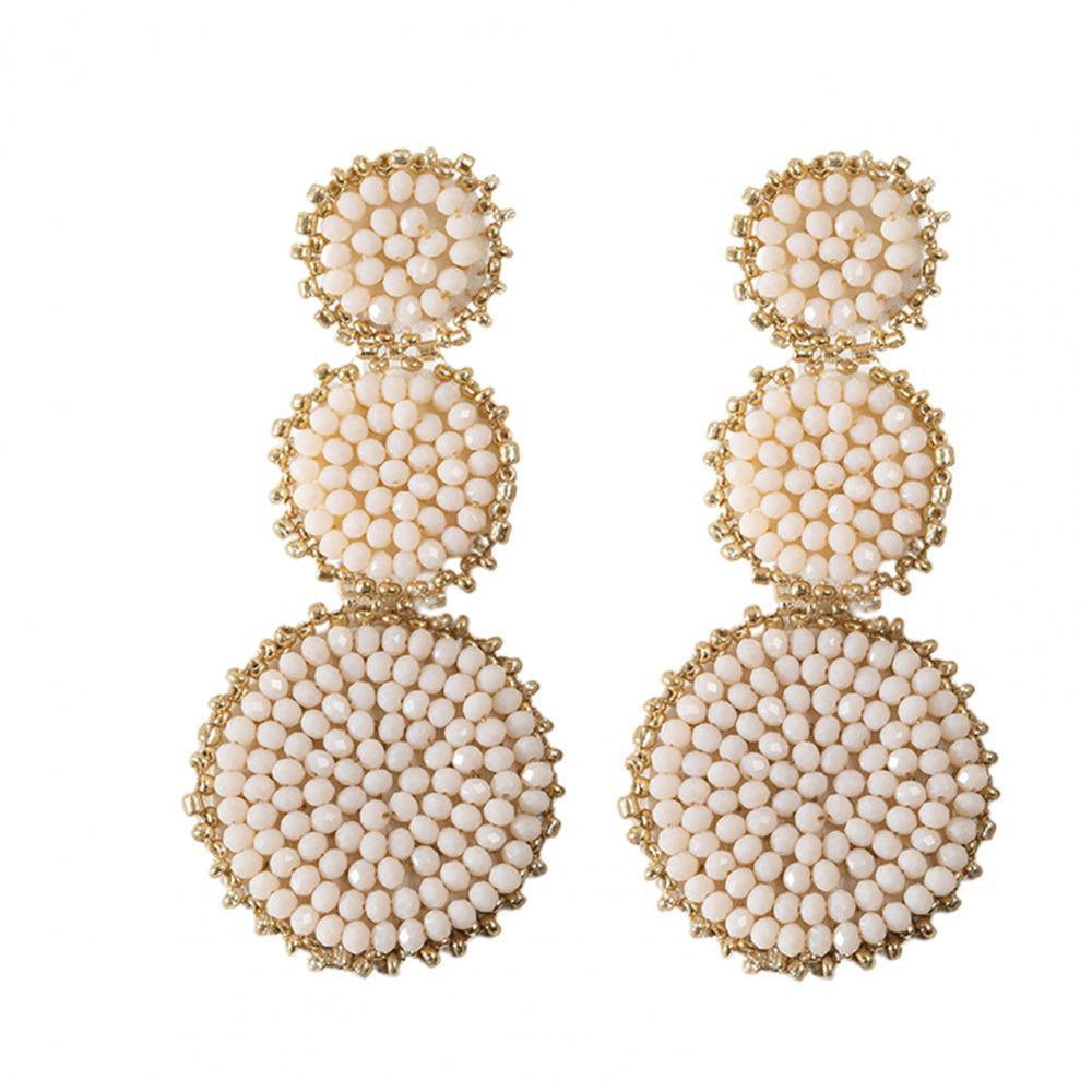 Round Beaded Woven Earrings - Klazzi Fashion Boutique