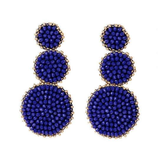 Round Beaded Woven Earrings - Klazzi Fashion Boutique