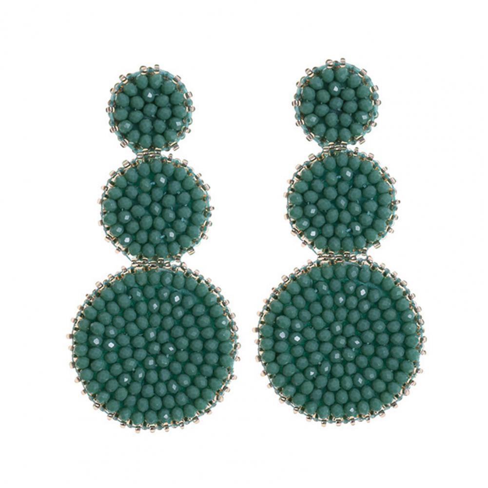 Round Beaded Woven Earrings - Klazzi Fashion Boutique