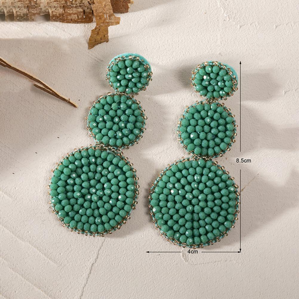 Round Beaded Woven Earrings - Klazzi Fashion Boutique