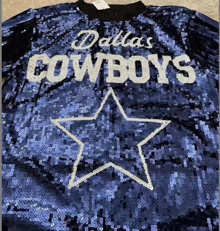 Sassy Cowboy Football Sequin Women Jersey Dress