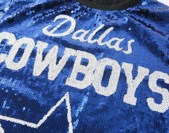 Sassy Cowboy Football Sequin Women Jersey Dress - Klazzi Fashion Boutique