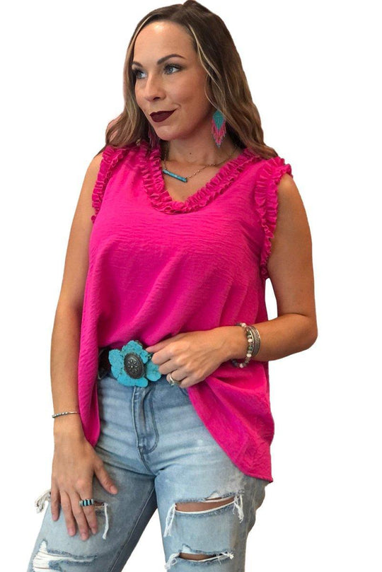 Sassy Pink Electric Tank Top - Klazzi Fashion Boutique