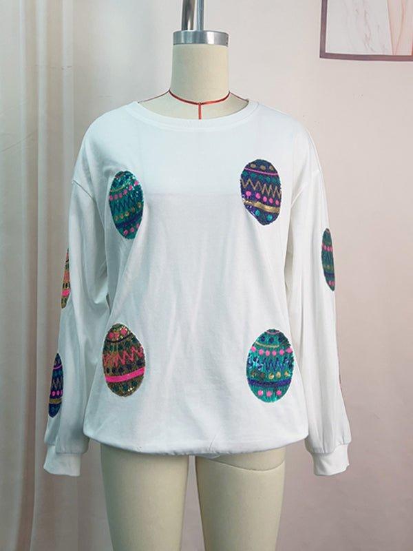 Sassy Sequin Easter Egg Sweater - Klazzi Fashion Boutique