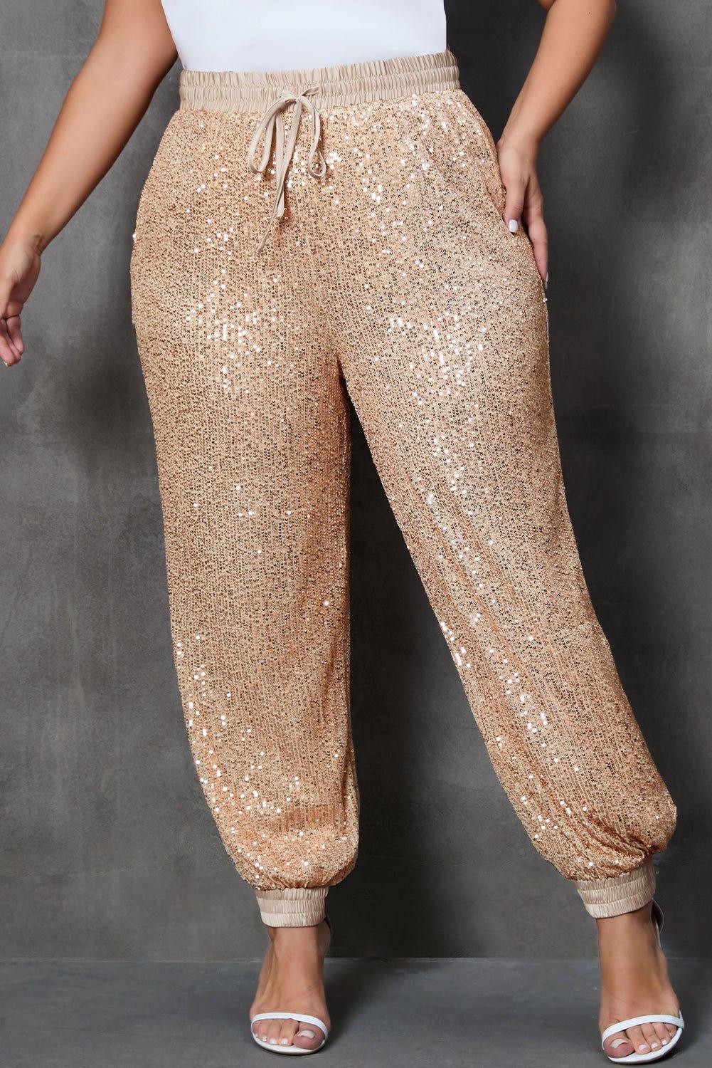 Sequin Plus Size Waist Joggers