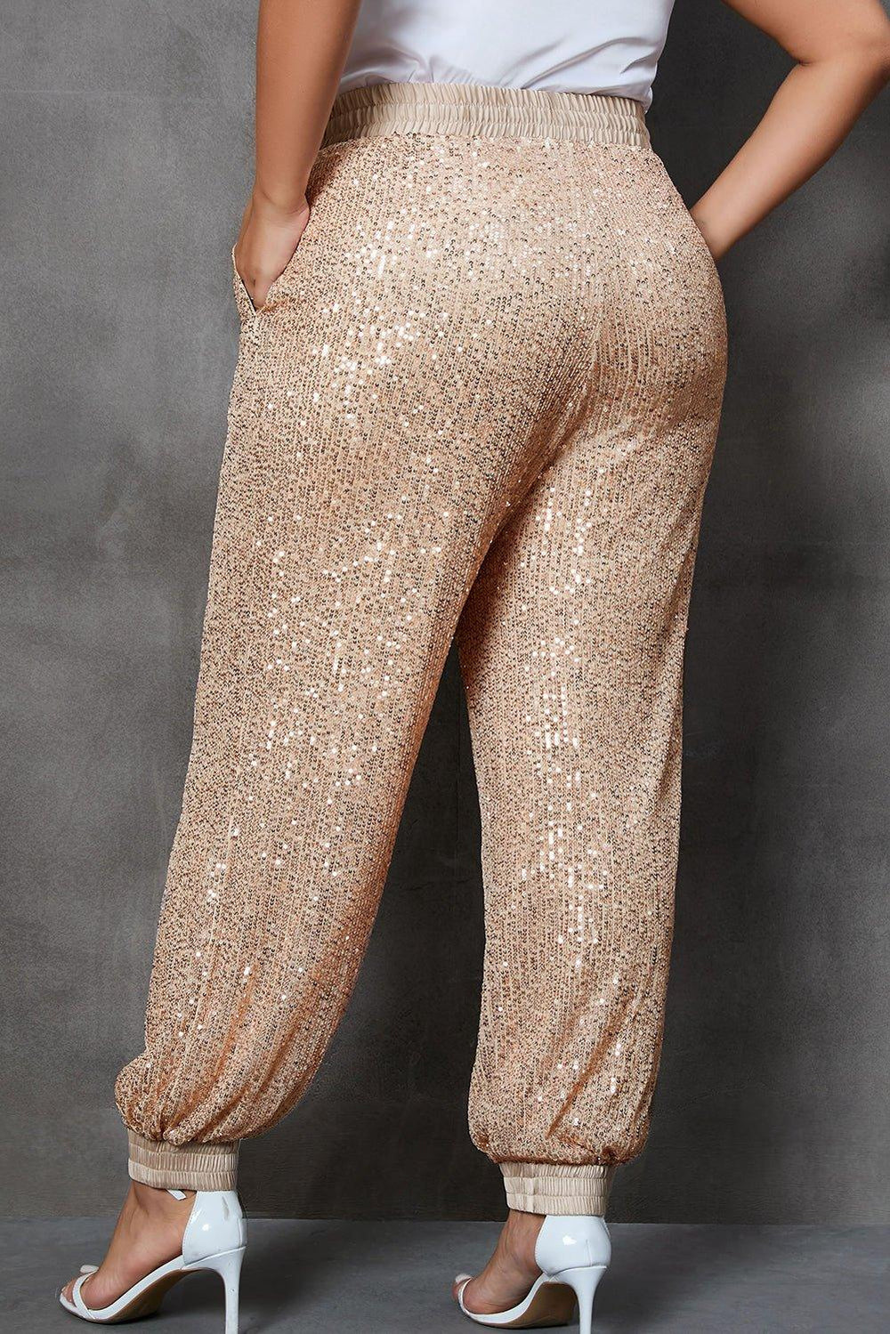 Sequin Plus Size Waist Joggers