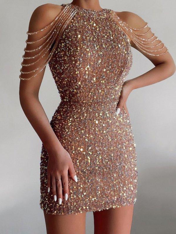 Sequined Chain Party Dress