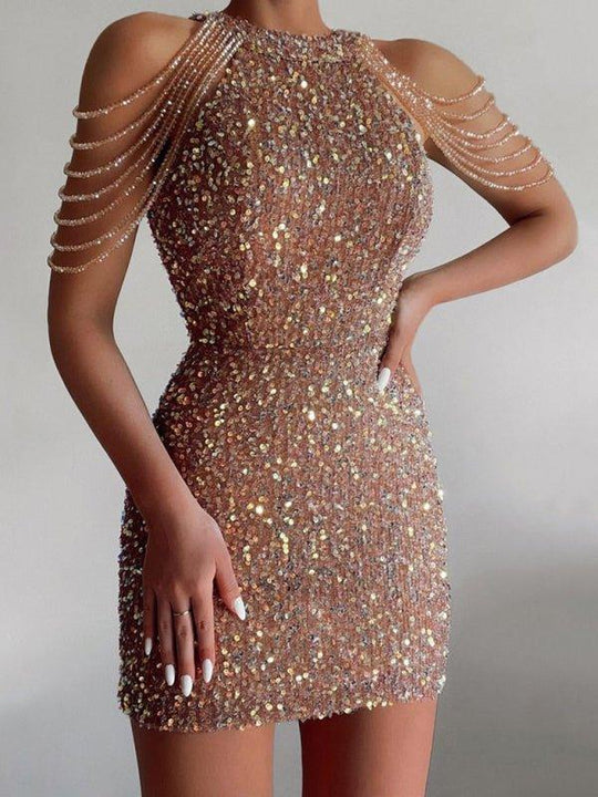 Sequined Chain Party Dress