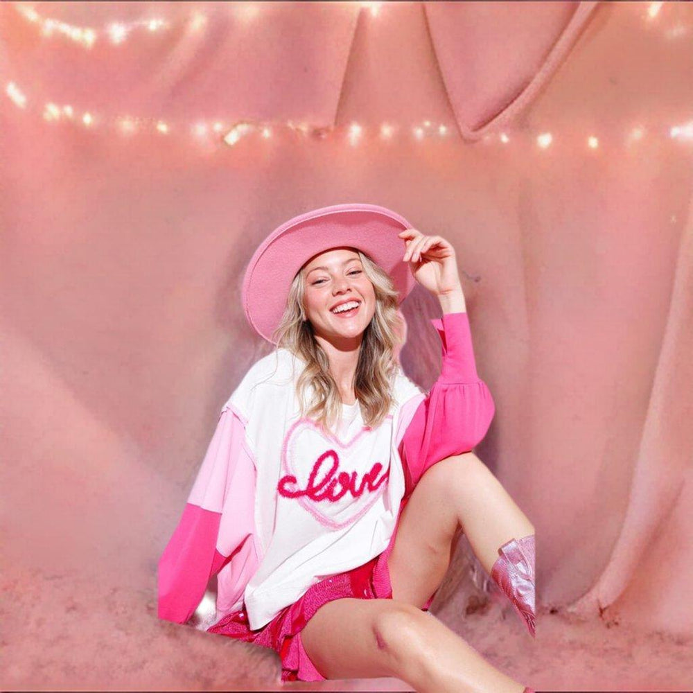 Shades Of Pink Bougie Valentine Love Sweatshirt - Klazzi Fashion Boutique