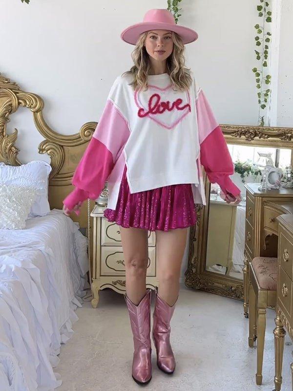 Shades Of Pink Bougie Valentine Love Sweatshirt - Klazzi Fashion Boutique