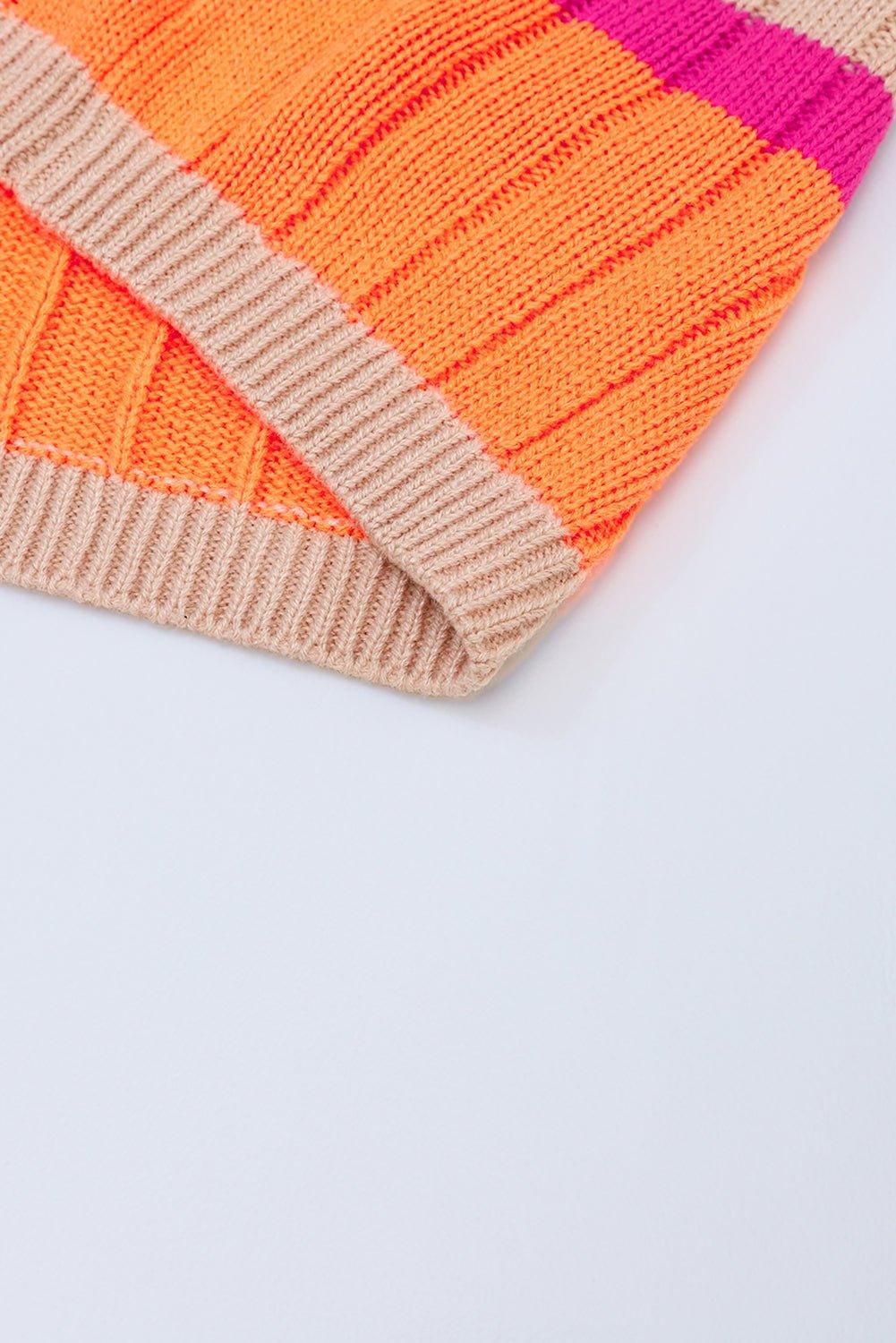 Slouchy Orange Striped Cardigan - Klazzi Fashion Boutique