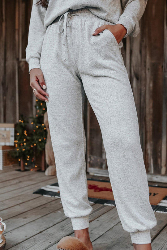 Snuggle Up Long Sleeve Lounge Jogger Set - Klazzi Fashion Boutique