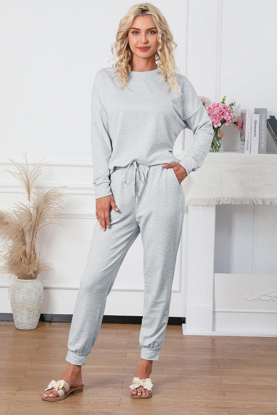 Snuggle Up Long Sleeve Lounge Jogger Set - Klazzi Fashion Boutique