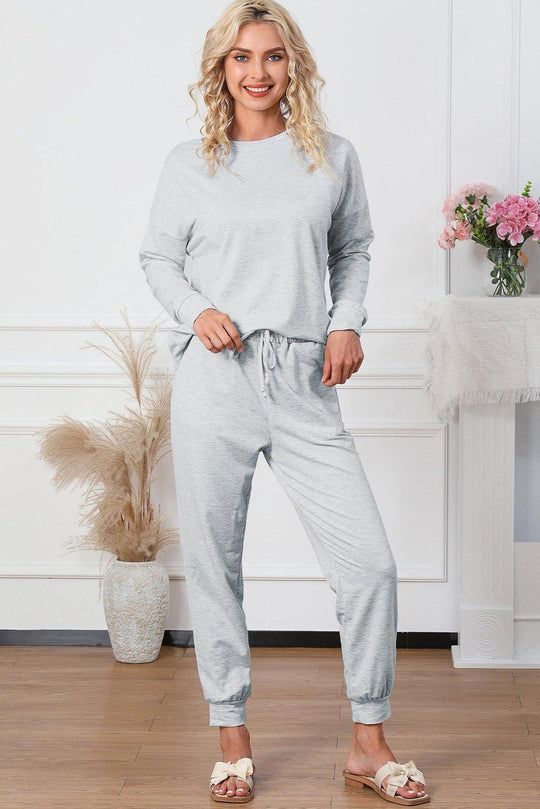 Snuggle Up Long Sleeve Lounge Jogger Set - Klazzi Fashion Boutique