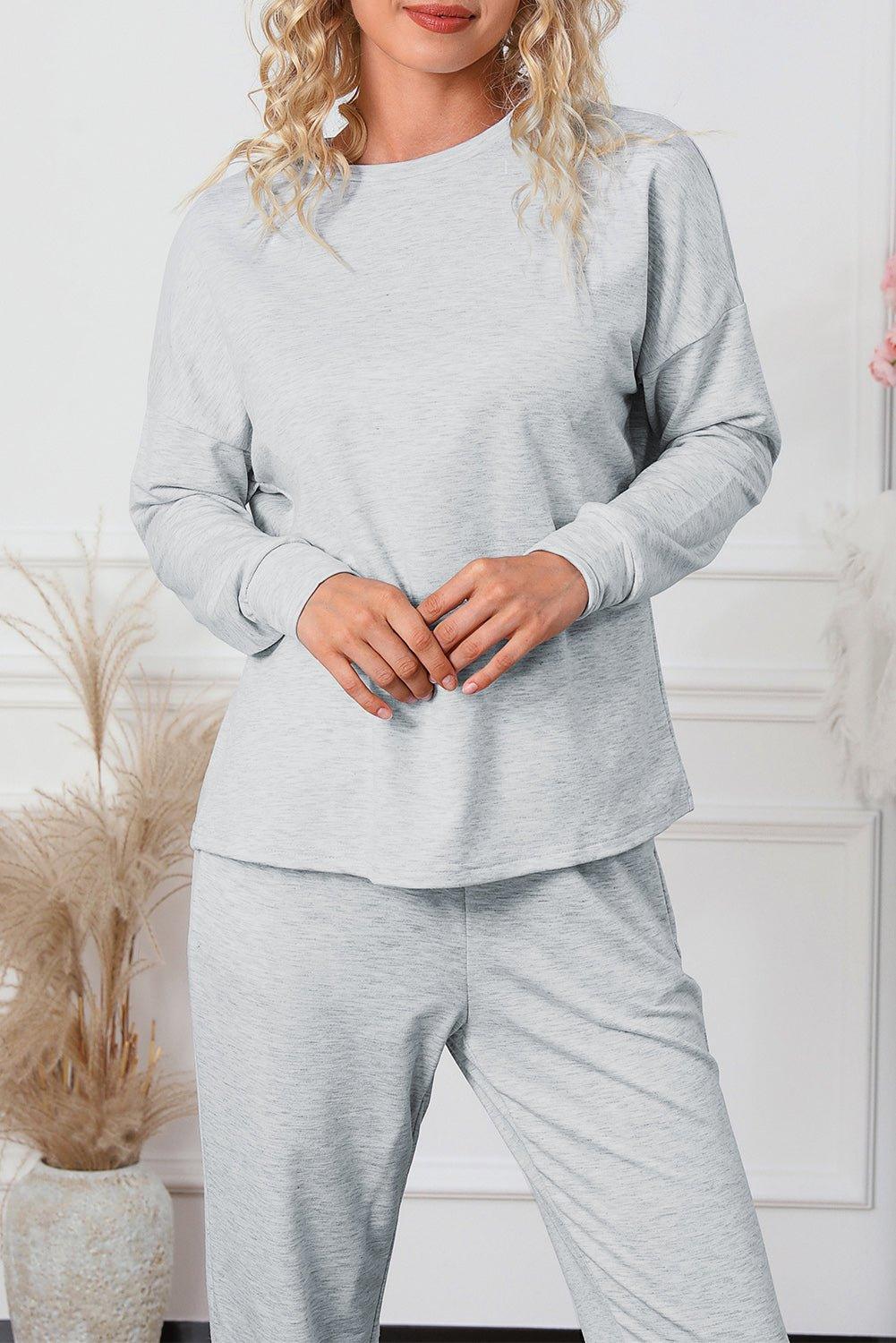 Snuggle Up Long Sleeve Lounge Jogger Set - Klazzi Fashion Boutique