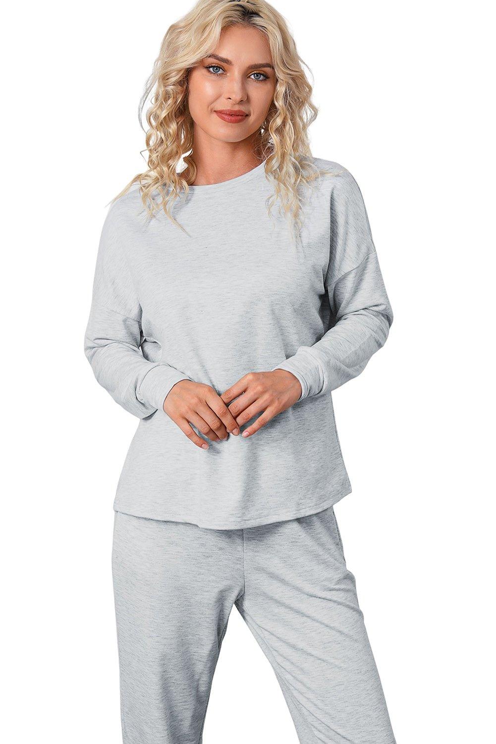 Snuggle Up Long Sleeve Lounge Jogger Set - Klazzi Fashion Boutique