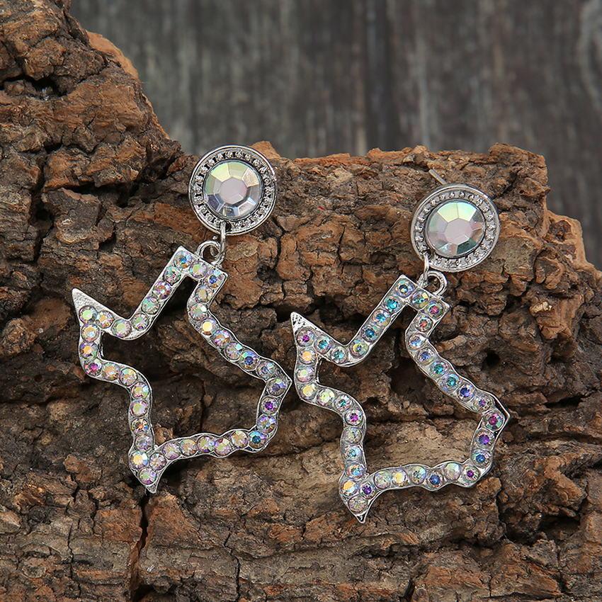 State Of TEXAS Rhinestone Earrings - Klazzi Fashion Boutique