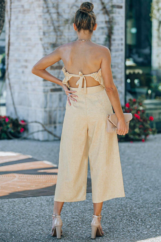 Strapless Ruffled Jumpsuit - Klazzi Fashion Boutique