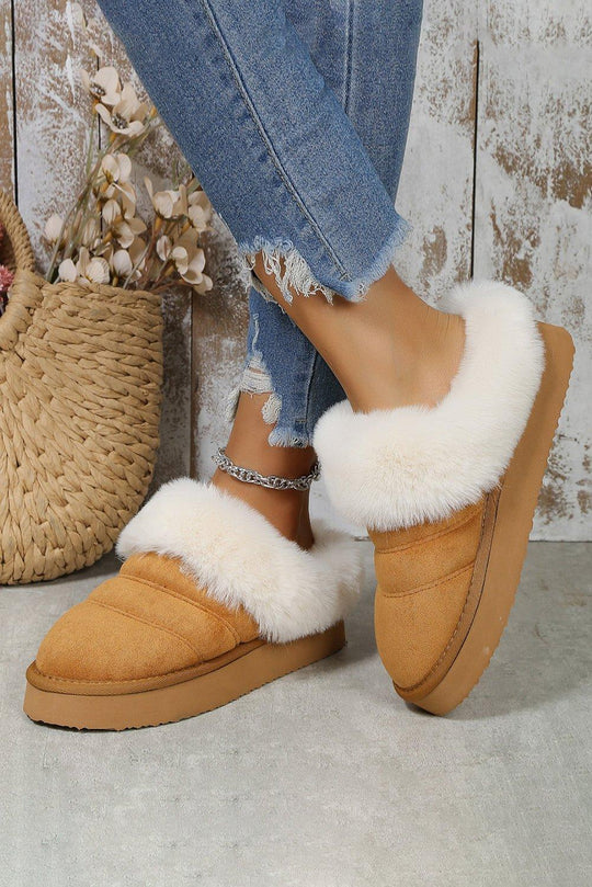 Susie Thick Plush Suede Slippers - Klazzi Fashion Boutique