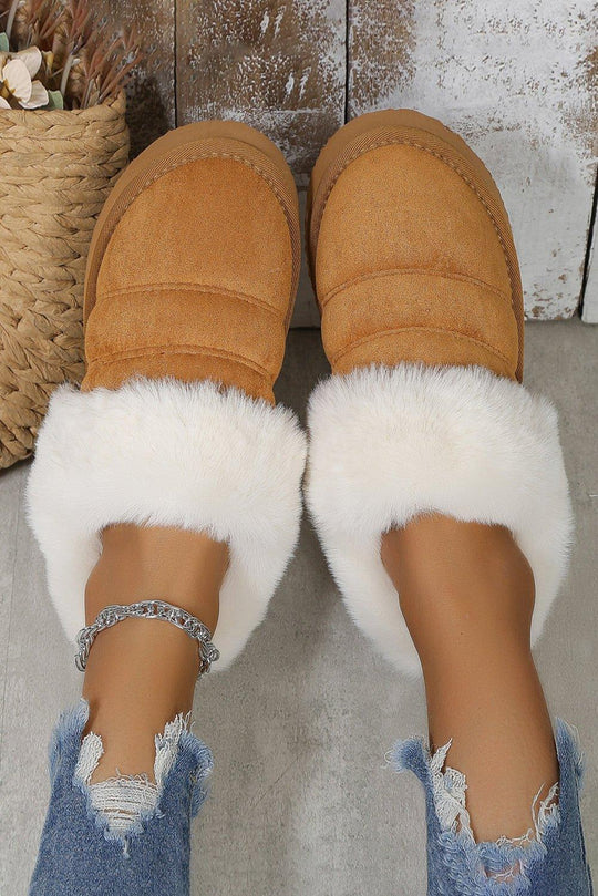 Susie Thick Plush Suede Slippers - Klazzi Fashion Boutique