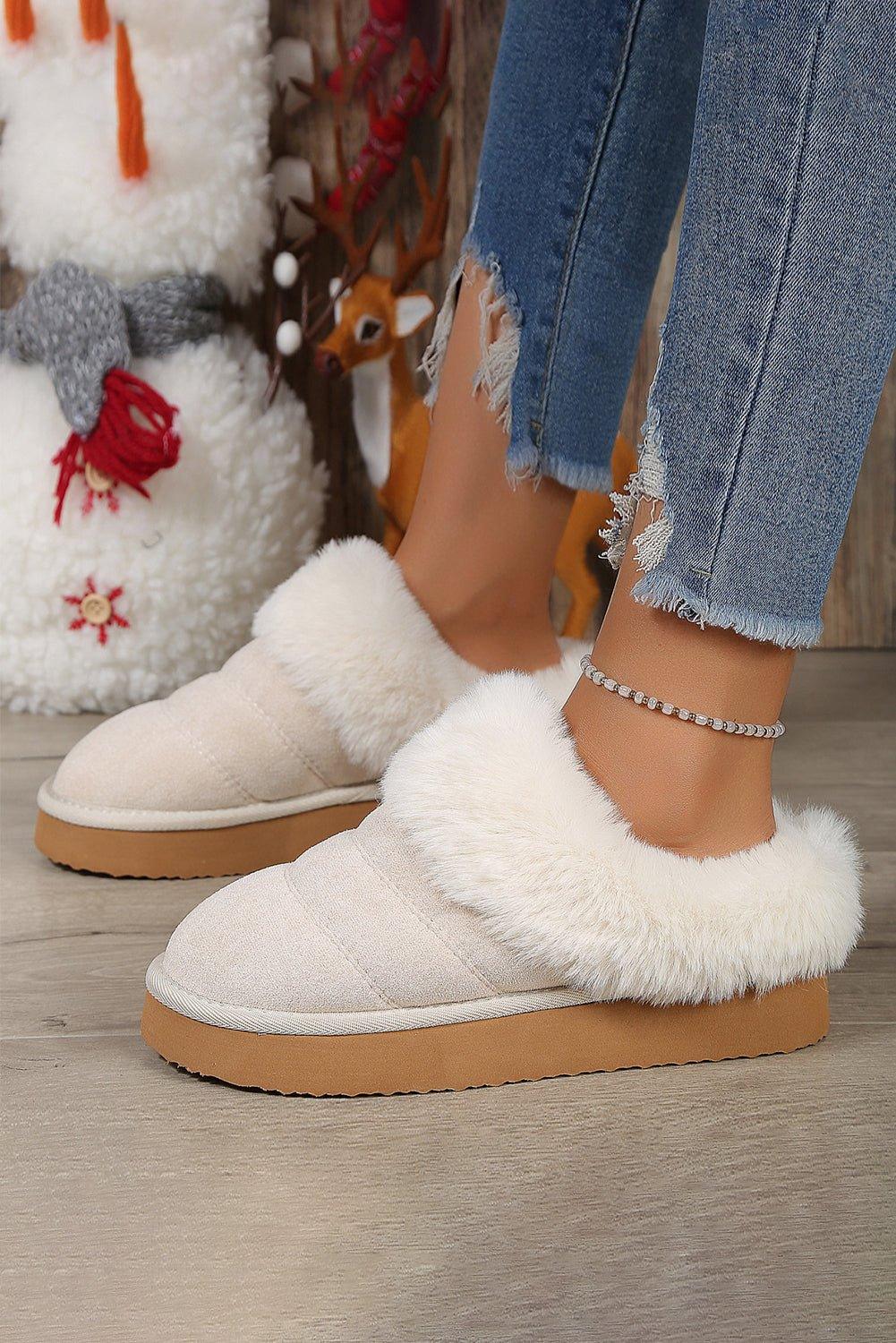 Susie Thick Plush Suede Slippers