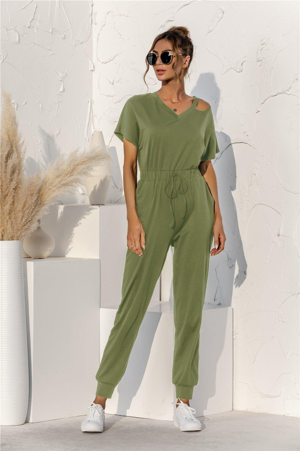 Take A Look Drawstring Jumpsuit - Klazzi Fashion Boutique