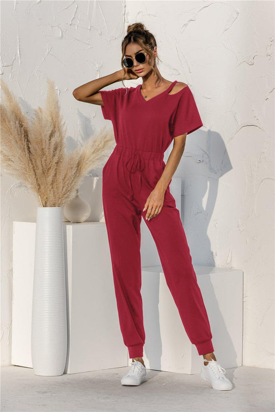 Take A Look Drawstring Jumpsuit - Klazzi Fashion Boutique