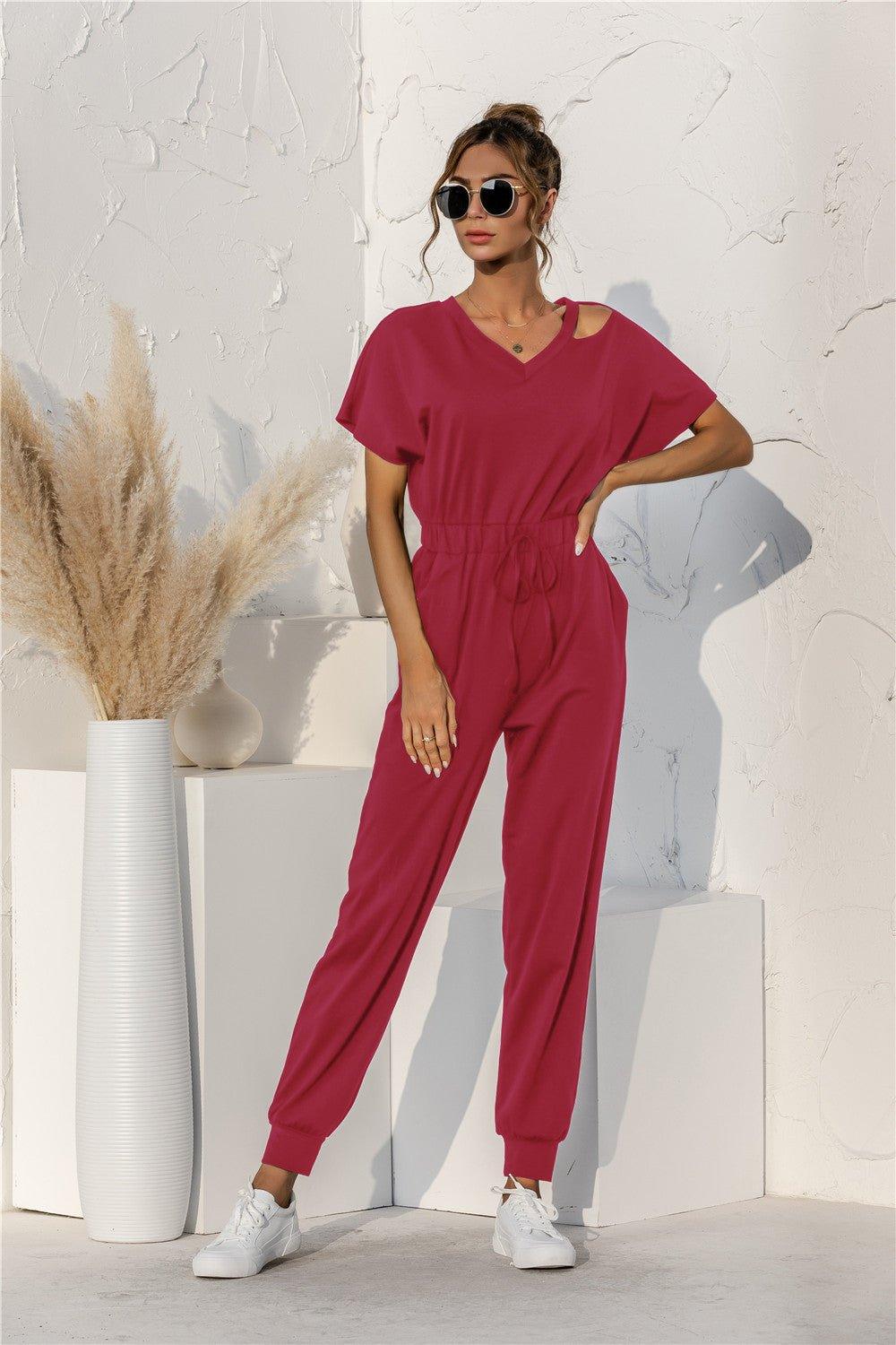 Take A Look Drawstring Jumpsuit - Klazzi Fashion Boutique