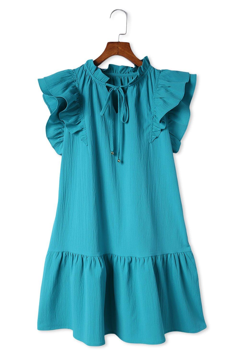 Take Me Out Ruffled Tiered Drawstring Dress - Klazzi Fashion Boutique